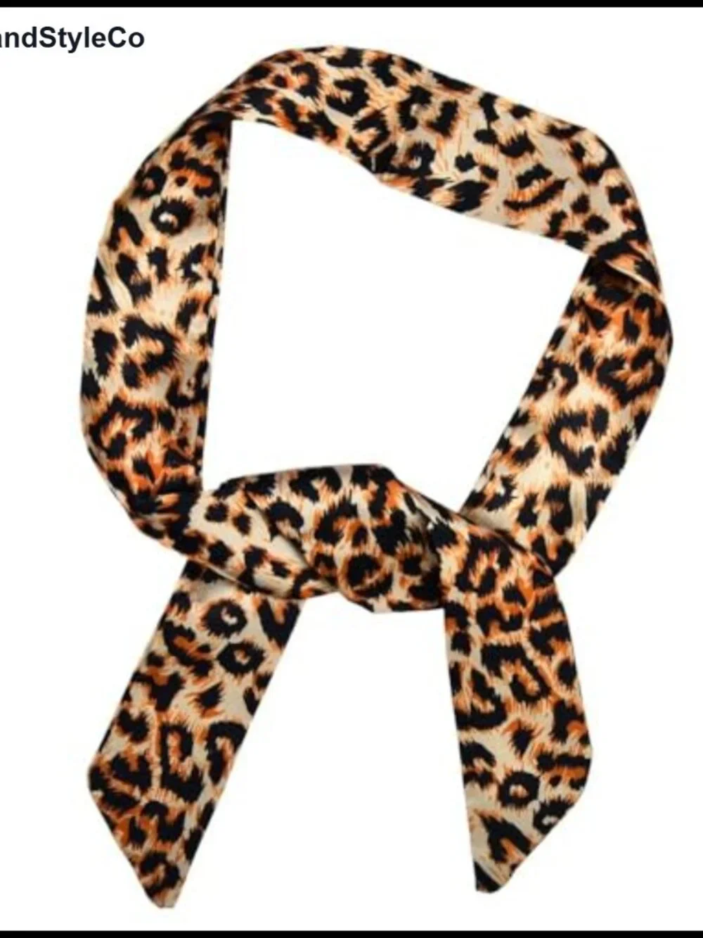 Leopard Print Satin Scarf - Silk Women's Neck Scarf, Hair Accessory
